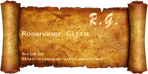 Rosenauer Gitta névjegykártya
